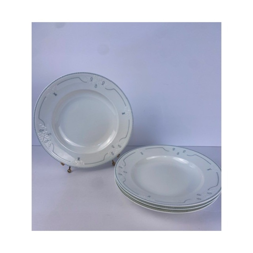 Villeroy & Boch Amado Rimmed Soup/Salad Bowl Set of 4 Blue White Floral 9.5in